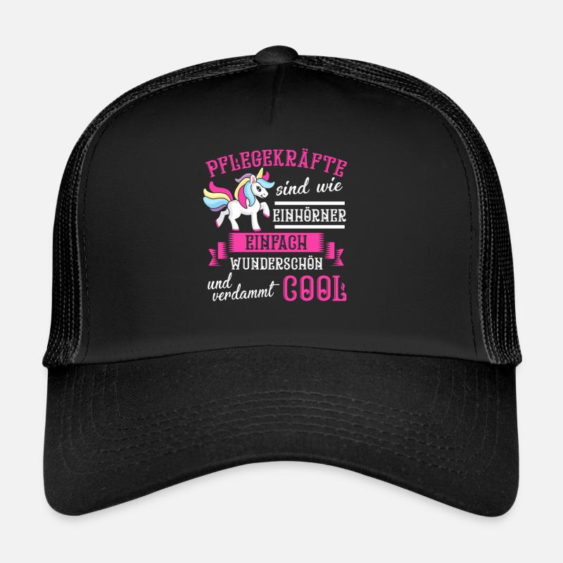 Pflegekraft Pflegekräfte Pflegerin Geschenk - Trucker Cap - Schwarz/Schwarz