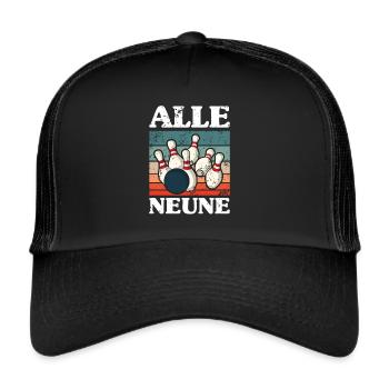 Kegeln Kegelclub Kegelbahn Kegler Kegelverein - Trucker Cap - Schwarz/Schwarz - Vorne