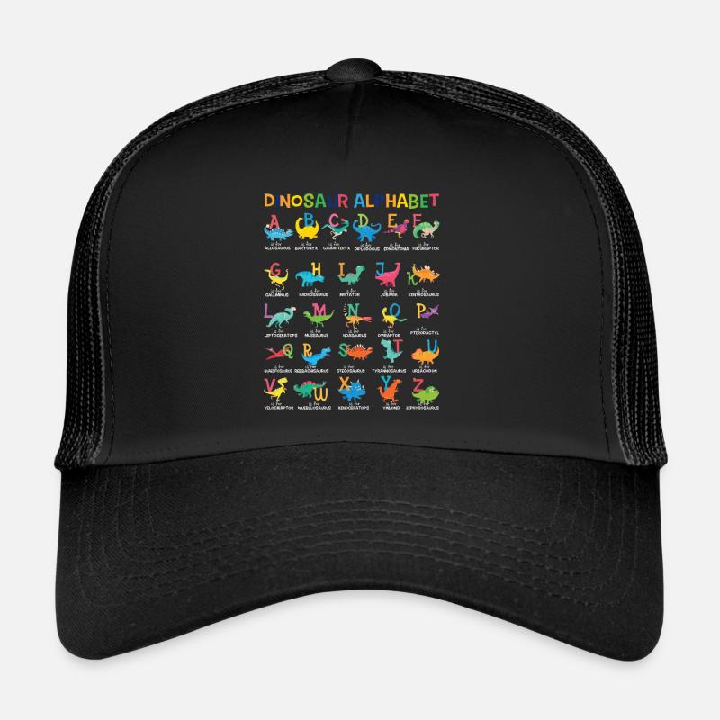 Dinosaurier-Arten Alphabet A-Z Dino ABC T-Rex Dino Trucker Cap