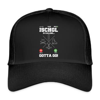 Ischgl calls ski snowboard skates - Trucker Cap - black/black - Front