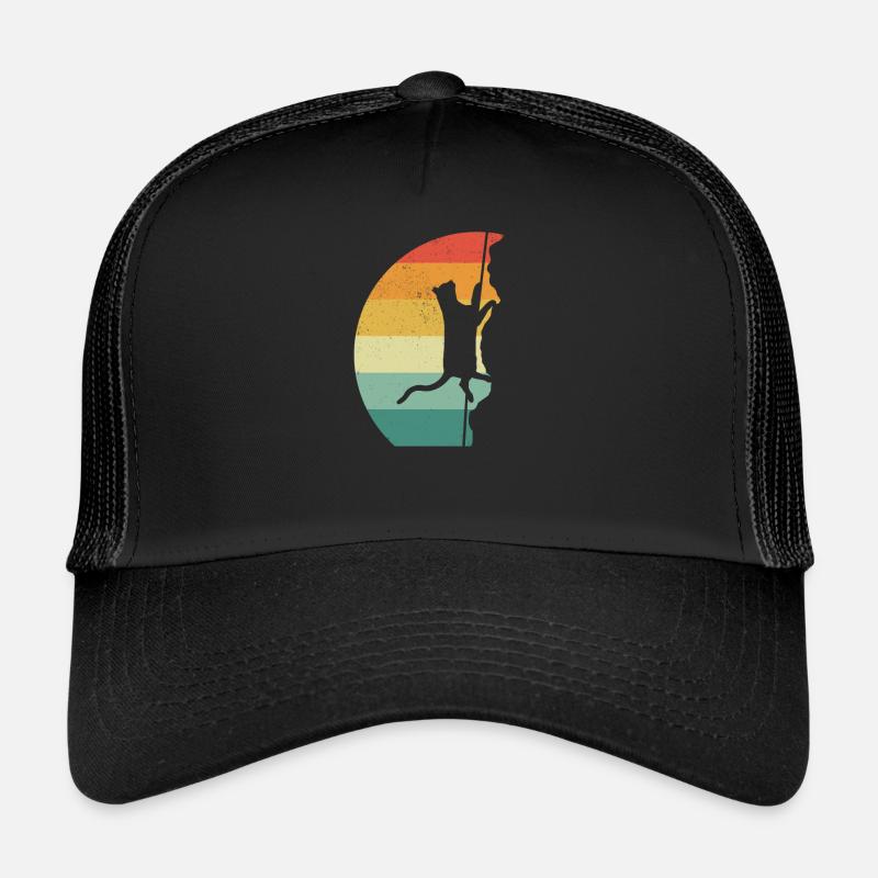 Rock Climbing Climber Retro - Trucker Cap - Schwarz/Schwarz