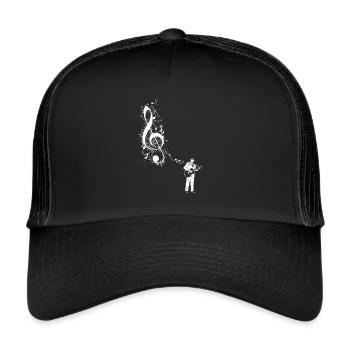 Guitar Instrument Player Musical Note Guitarist - Casquette trucker  - noir/noir - Devant