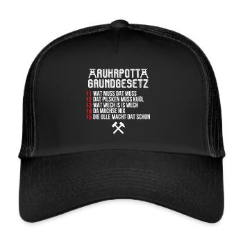 Ruhrpott Basic Law Ruhr Ruhr Area - Trucker Cap - black/black - Front