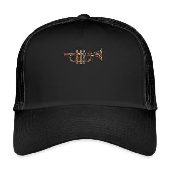 Musique de trompette vintage Musique de soufflage - Casquette trucker  - noir/noir - Devant
