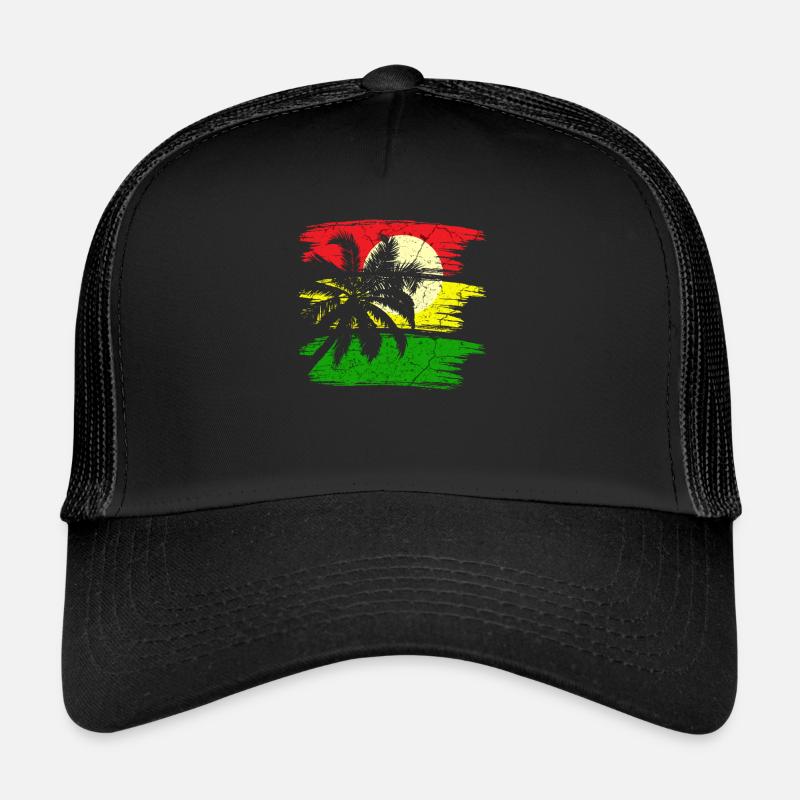 Jamaica Reggae Rastafari - Trucker Cap - black/black