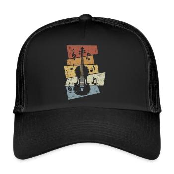 Violoncelle Rétro violoncelle Musical Instrument Musician - Casquette trucker  - noir/noir - Devant