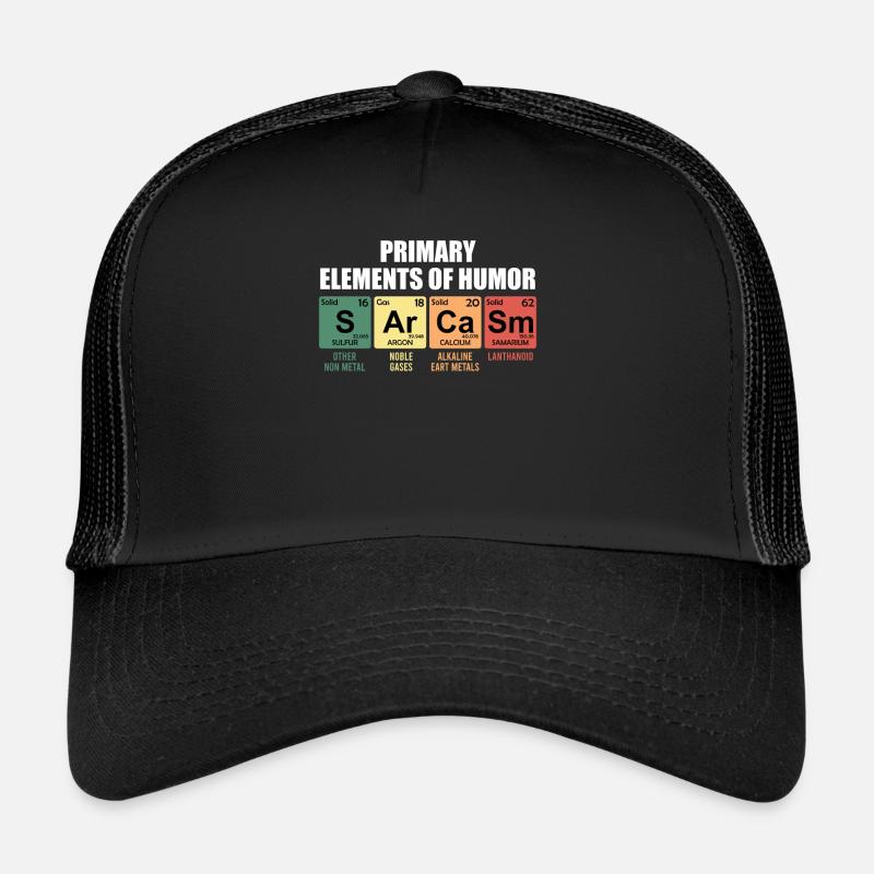 Primary Elements of humor symboles elements - Casquette trucker  - noir/noir