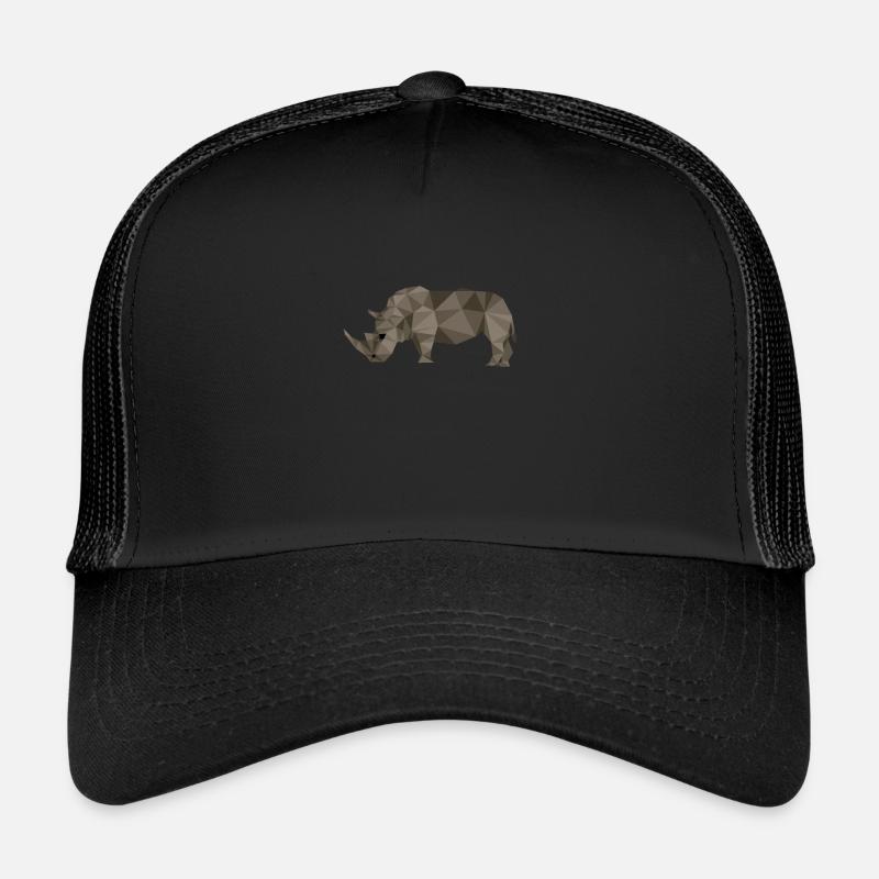 Nashorn Nashörner Afrika Zoo Geschenkidee - Trucker Cap - Schwarz/Schwarz