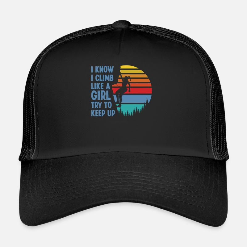 Rock Climbing Climber Retro Climb Trucker Cap