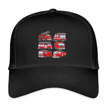Fire Truck Emergency Trucker Firefighter Ladder - Casquette trucker  - noir/noir - Devant