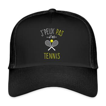 j'peux pas j'ai tennis - Casquette trucker  - noir/noir - Devant