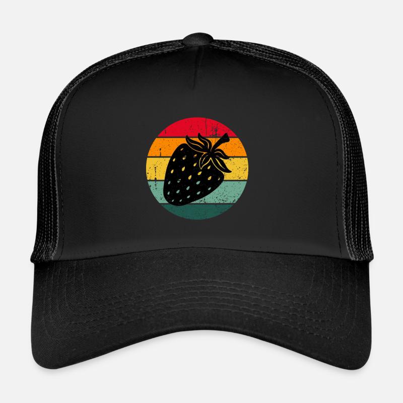 Vintage Retro Strawberry Fruit Fruit Strawberries Trucker Cap