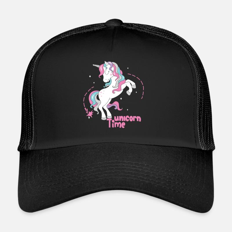 Zitate von Einhörnern Einhörnerzeit - Trucker Cap - Schwarz/Schwarz
