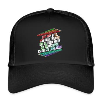 Not the crayons to explain it to you - Trucker Cap - black/black - Front