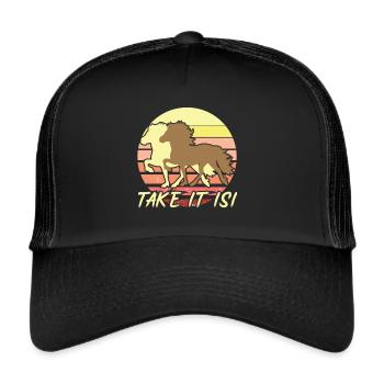 Isi Icelandic Horse Icelandic Iceland Horses - Trucker Cap - black/black - Front