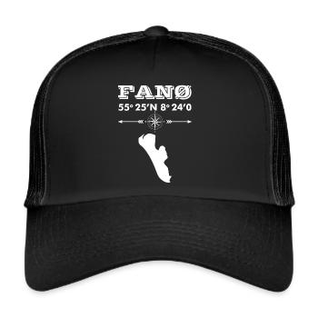 Fanö Coordonnées Danemark Mer du Nord Danois - Casquette trucker  - noir/noir - Devant