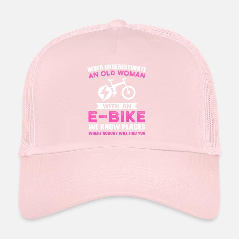 Frau mit einem E-Biking Electric Bicycle Geschenk Trucker Cap