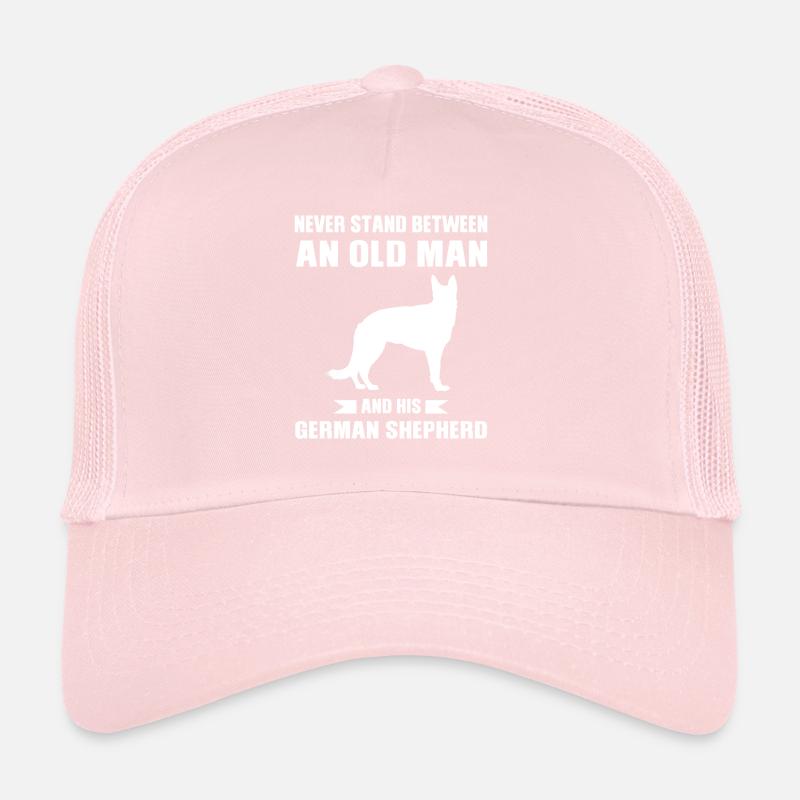 Deutscher Schäferhund Alter Mann Deutscher Trucker Cap