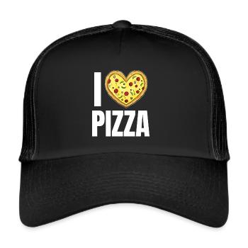 It's pizza time with delicious pizza - Trucker Cap - black/black - Front
