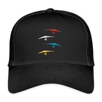 Hang gliders Delta gliders Aviation - Trucker Cap - black/black - Front