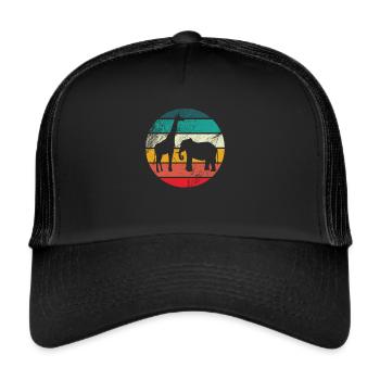 Vintage Retro Afrika Reise Safari Africa Geschenk - Trucker Cap - Schwarz/Schwarz - Vorne