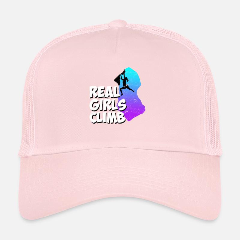 Escalader un rocher en disant que de vraies filles grimpent Casquette trucker 