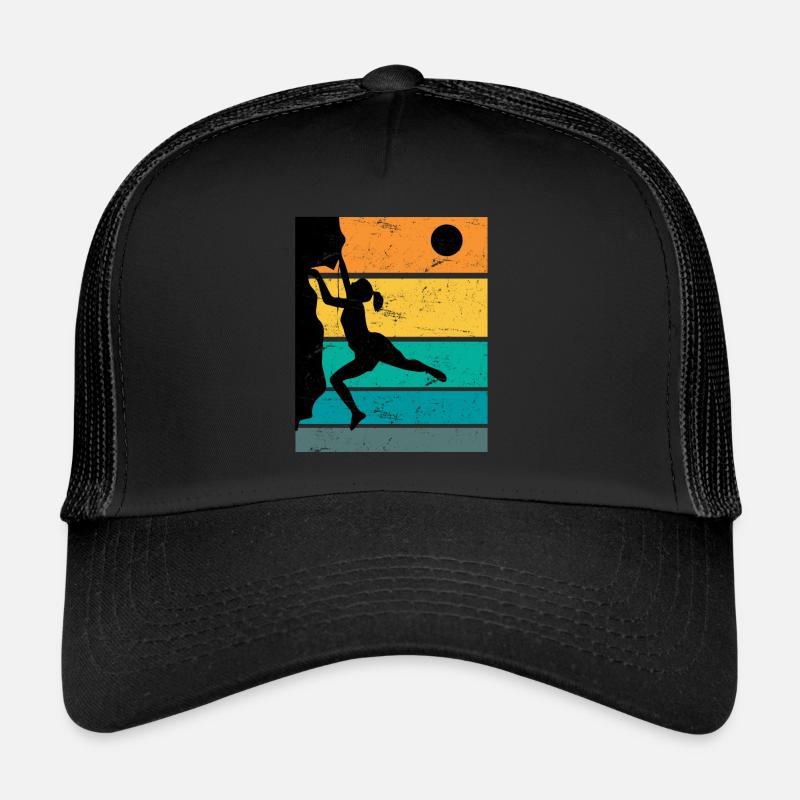 Retro Boulder Rock Climbing Free Climbing - Trucker Cap - black/black