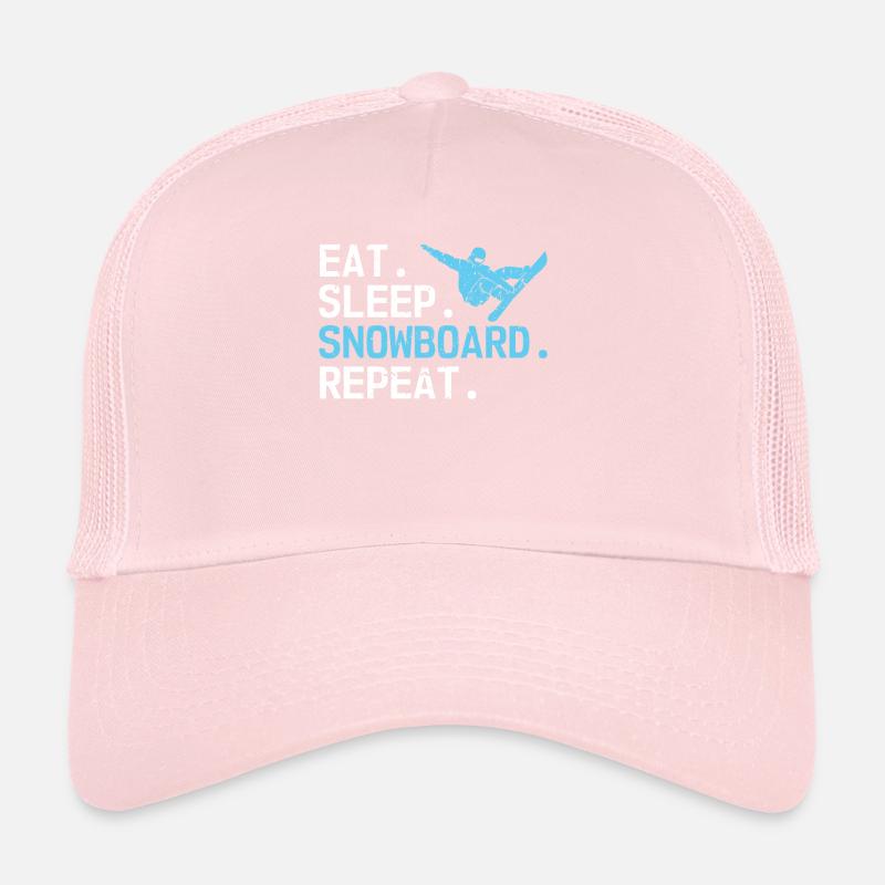 Eat Sleep Snowboard Repeat Hobby Snowboarder Trucker Cap