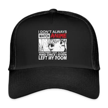 Hentai Anime Manga Japonais Etchi Waifu Kawaii - Casquette trucker  - noir/noir - Devant