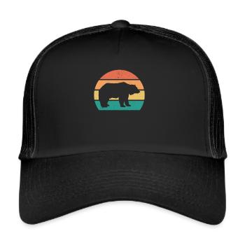Ours rétro ours Vintage - Casquette trucker  - noir/noir - Devant