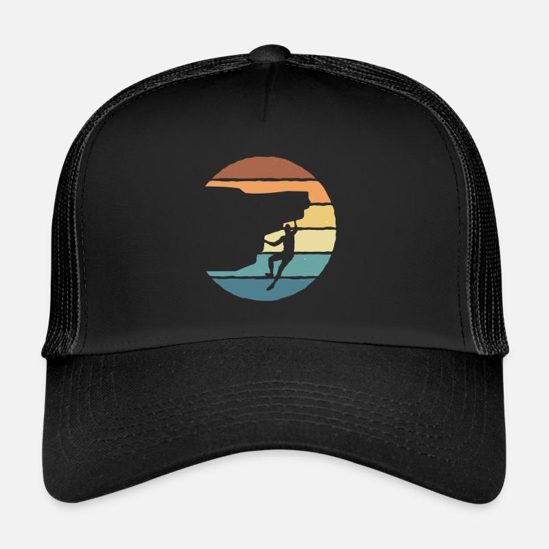 Felsklettern Boulder Klettern Kletterer - Trucker Cap - Schwarz/Schwarz