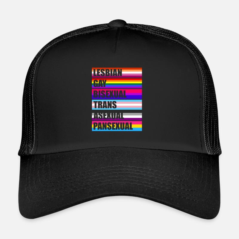 LGBT Flaggen - Trucker Cap - Schwarz/Schwarz
