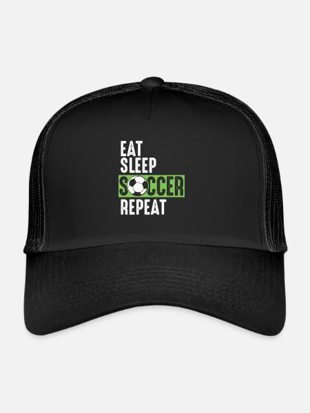 Eat Sleep Soccer Repeat - Trucker Cap - Schwarz/Schwarz