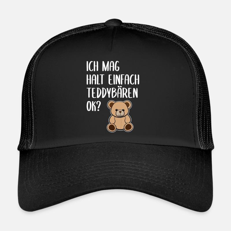 Teddybär Lustiger Spruch Teddy Plüsch Bär Geschenk - Trucker Cap - Schwarz/Schwarz