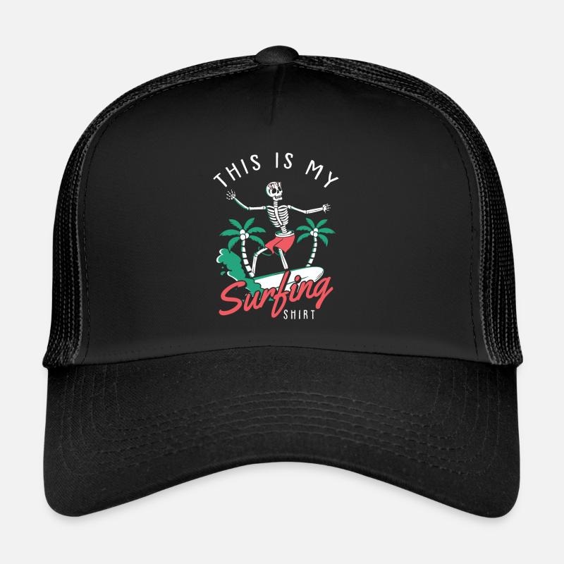 Surf surf surf surf surf planche de surf plage cadeau - Casquette trucker  - noir/noir