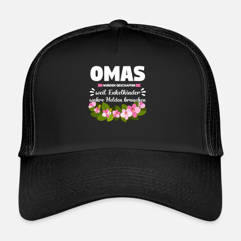 Oma Großmutter Enkelkind Geschenk - Trucker Cap - Schwarz/Schwarz