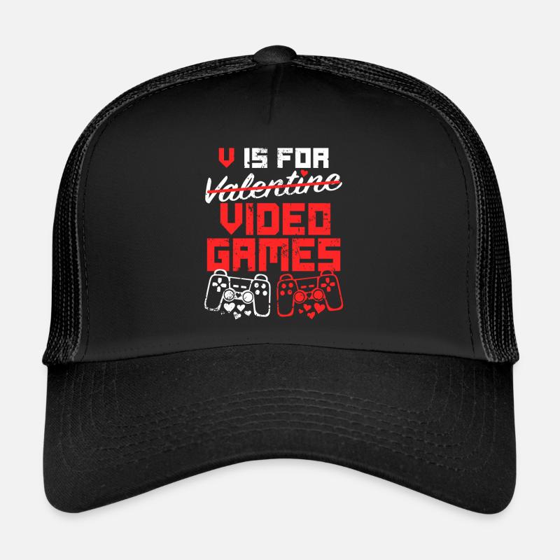 V Is For Valentine Video Games - Saint Valentin Casquette trucker 