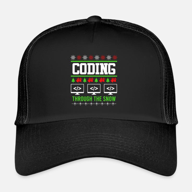 Programmierer Weihnachten Ugly Christmas Coding - Trucker Cap - Schwarz/Schwarz