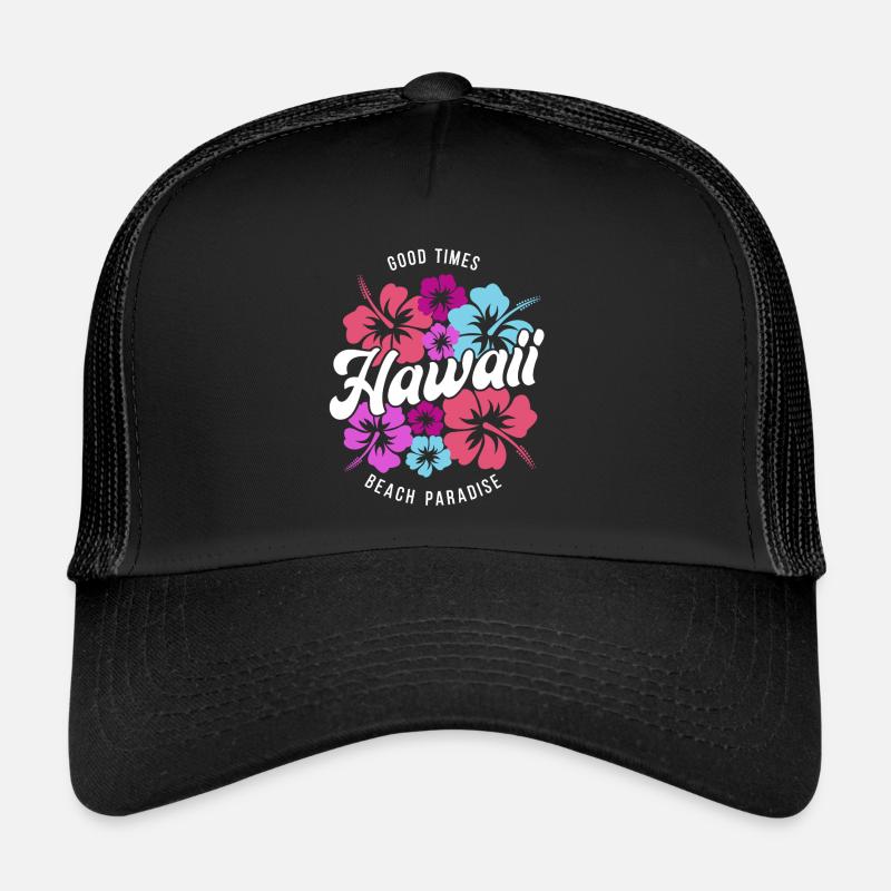 Hawaii Good Times Beach Paradise - Trucker Cap - Schwarz/Schwarz
