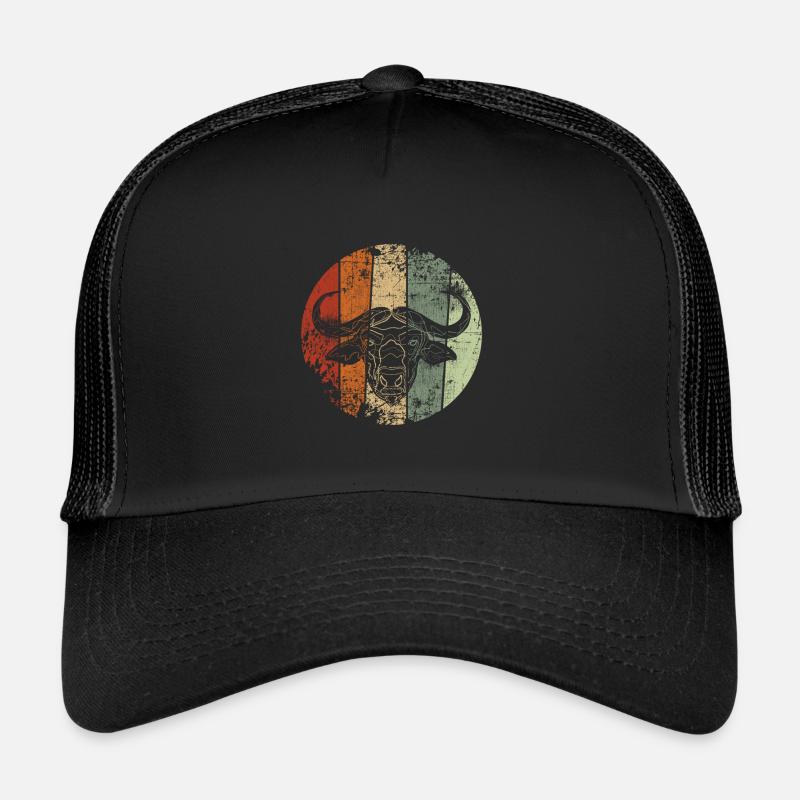 Büffel vintage - Trucker Cap - Schwarz/Schwarz