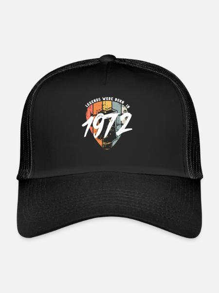 1972 anniversaire guitare guitare - Casquette trucker  - noir/noir - Devant