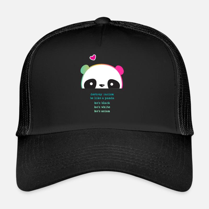Destroy Racism - Be like a Panda Casquette trucker 