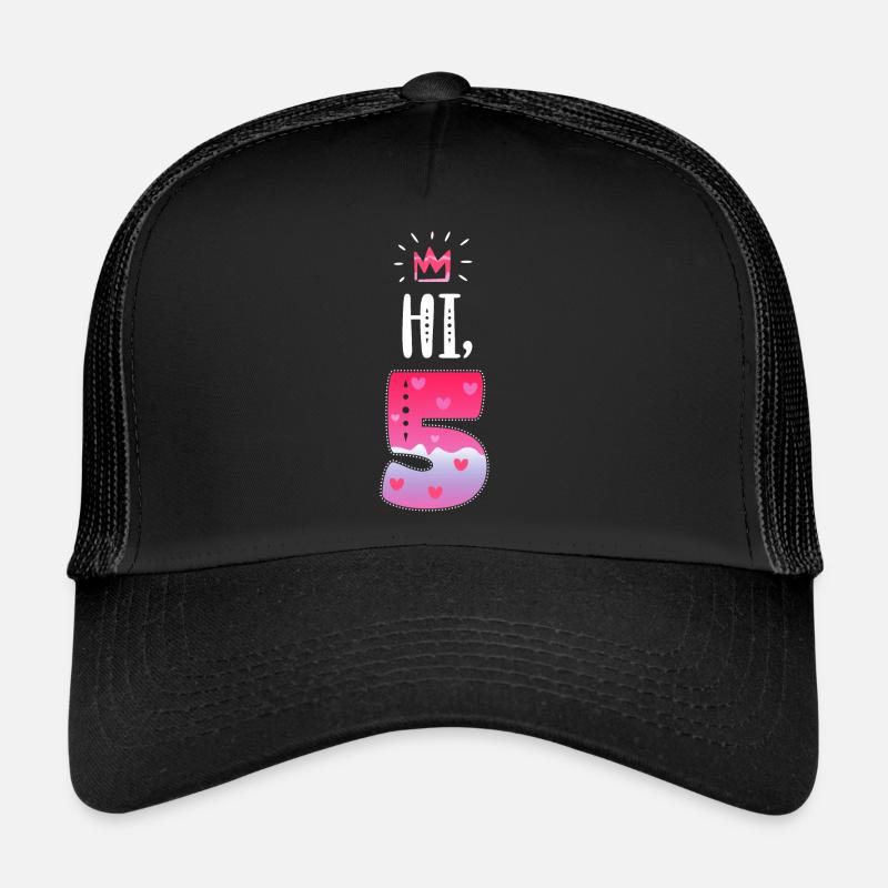 Hi Five Birthday 5 Jahre Geburtstag Mädchen Krone Trucker Cap