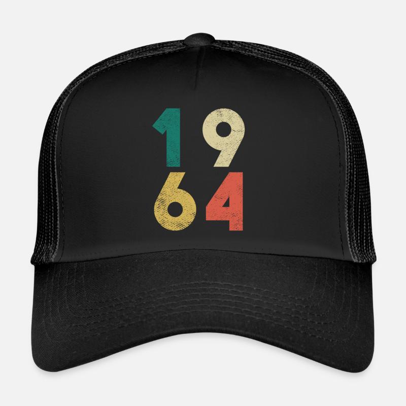 1964 Vintage Geburtstag Retro - Trucker Cap - Schwarz/Schwarz
