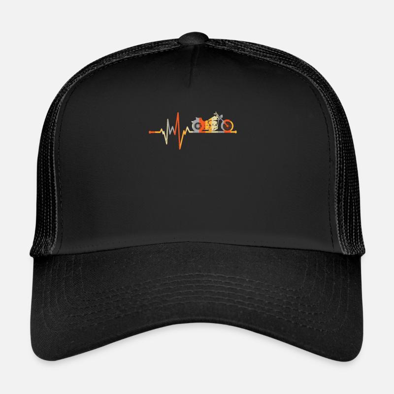 Retro Herzschlag Motorrad Vintage Oldtimer Biker Trucker Cap