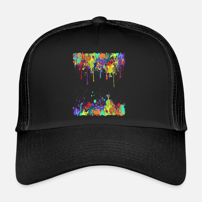 Crazy Multicolored Running Splashes 1 Trucker Cap