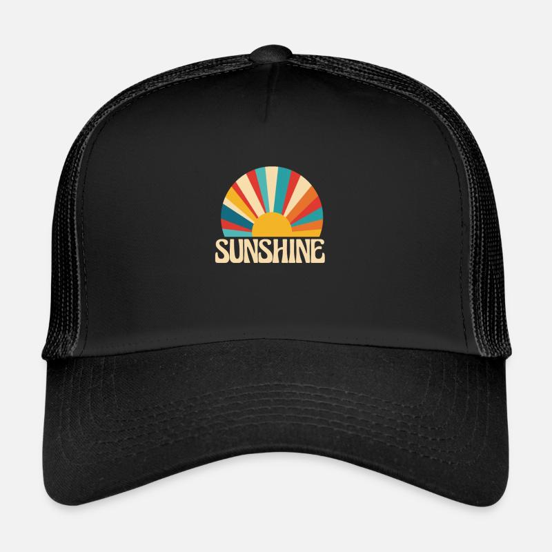 Hippie Peace 60er 70er Flower Power Geschenk - Trucker Cap - Schwarz/Schwarz