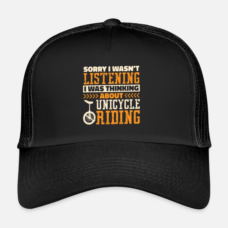 unicycle einrad einräder unicycler artist Geschenk - Trucker Cap - Schwarz/Schwarz