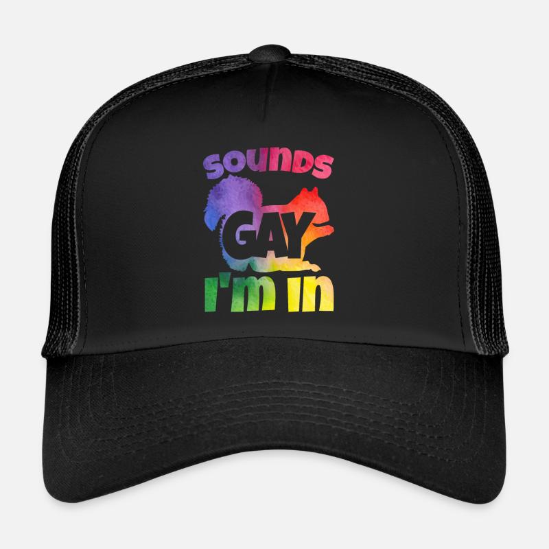 Gay Squirrel, Rainbow Trucker Cap
