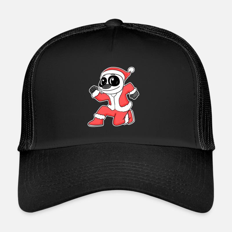 Weihnachten Panda - Trucker Cap - Schwarz/Schwarz